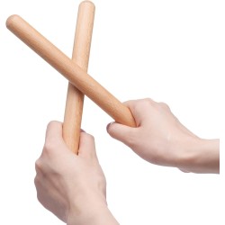 Juego de 4 instrumentos musicales de percusión de mano | Echos de madera e incluye bolsa de viaje