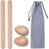 Juego de 4 instrumentos musicales de percusión de mano | Echos de madera e incluye bolsa de viaje