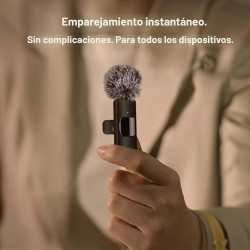 Micrófono inalámbrico profesional para iPhone, iPad, Android, micrófono Lavalier para grabación de video