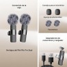 Micrófono inalámbrico profesional para iPhone, iPad, Android, micrófono Lavalier para grabación de video