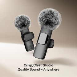Micrófono inalámbrico profesional para iPhone, iPad, Android, micrófono Lavalier para grabación de video