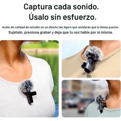 Micrófono inalámbrico profesional para iPhone, iPad, Android, micrófono Lavalier para grabación de video