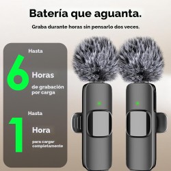 Micrófono inalámbrico profesional para iPhone, iPad, Android, micrófono Lavalier para grabación de video