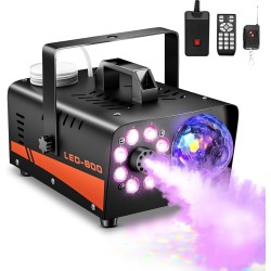 Máquina de niebla, máquina de humo de Halloween con luces de bola de discoteca