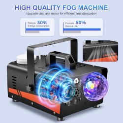 Máquina de niebla, máquina de humo de Halloween con luces de bola de discoteca