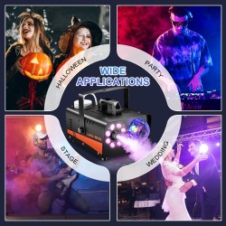 Máquina de niebla, máquina de humo de Halloween con luces de bola de discoteca