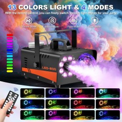 Máquina de niebla, máquina de humo de Halloween con luces de bola de discoteca