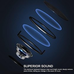 Piano de teclado electrónico portátil de 61 teclas con teclas iluminadas de tamaño completo