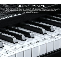 Piano de teclado electrónico portátil de 61 teclas con teclas iluminadas de tamaño completo