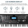 Piano de teclado electrónico portátil de 61 teclas con teclas iluminadas de tamaño completo