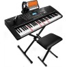 Piano de teclado electrónico portátil de 61 teclas con teclas iluminadas de tamaño completo