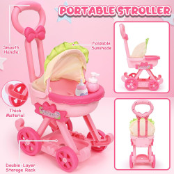 Cochecito y perro de peluche electrónico interactivo