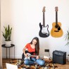 Soporte de pared para guitarra, 2 unidades, colgador de guitarra de madera de nogal negro