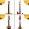 Soporte de pared para guitarra, 2 unidades, colgador de guitarra de madera de nogal negro