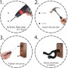 Soporte de pared para guitarra, 2 unidades, colgador de guitarra de madera de nogal negro