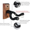 Soporte de pared para guitarra, 2 unidades, colgador de guitarra de madera de nogal negro