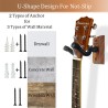 Soporte de pared para guitarra, 2 unidades, colgador de guitarra de madera de nogal negro