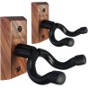 Soporte de pared para guitarra, 2 unidades, colgador de guitarra de madera de nogal negro