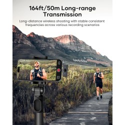 Micrófono Lavalier inalámbrico para iPhone iPad Android con estuche de carga de batería de 80 horas de duración