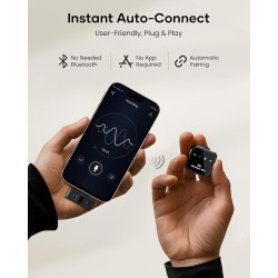Micrófono Lavalier inalámbrico para iPhone iPad Android con estuche de carga de batería de 80 horas de duración