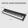 Piano digital AODSK de 88 teclas, piano de teclado con peso con soporte en U portátil y estable
