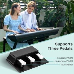 Piano digital AODSK de 88 teclas, piano de teclado con peso con soporte en U portátil y estable