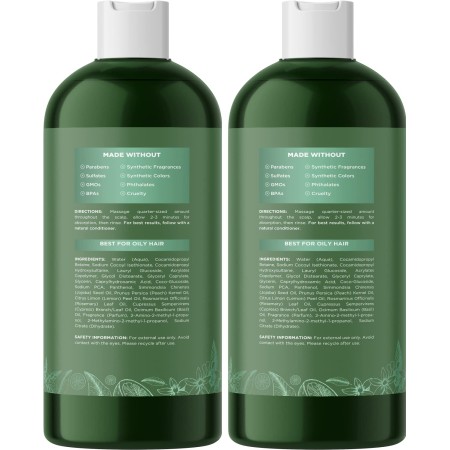 Champú para cabello graso y piel cabelludo graso, tratamiento natural caspa para hombres y mujeres, productos pérdida de