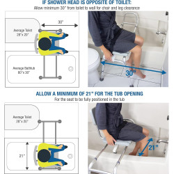 DMI Banco de transferencia de bañera | Ducha de baño antideslizante y transferible