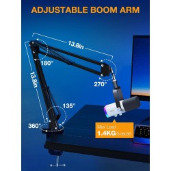 Soporte y brazo de micrófono QuadCast Marca SUNMON