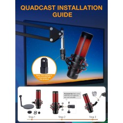 Soporte y brazo de micrófono QuadCast Marca SUNMON