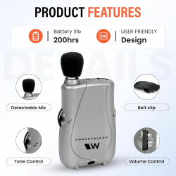 Williams Sound PockeTalker Amplificador de sonido | Amplifica hasta 400 DB