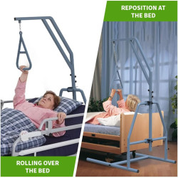Trapecio de cama gris para ancianos | Agarradera de trapecio para movilidad de ancianos