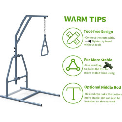 Trapecio de cama gris para ancianos | Agarradera de trapecio para movilidad de ancianos