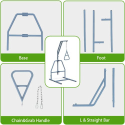 Trapecio de cama gris para ancianos | Agarradera de trapecio para movilidad de ancianos
