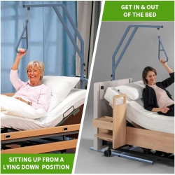 Trapecio de cama gris para ancianos | Agarradera de trapecio para movilidad de ancianos