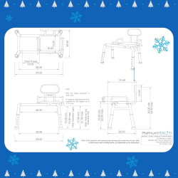 Banco de transferencia deslizable con asiento giratorio.