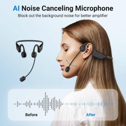 Amplificador de voz Micrófono inalámbrico con gancho para la oreja