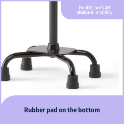 Medline Bastón cuádruple de aluminio con base pequeña para equilibrio