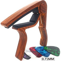 WINGO - Cejilla de guitarra | Cejilla para guitarra acustica y electrica con 5 puas extra