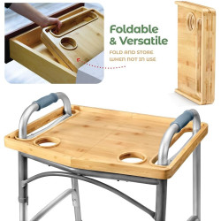 Medical king Mesa de movilidad con portavasos | Mesa de movilidad para adultos mayores