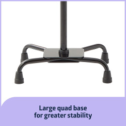 Medline Bastón cuádruple de aluminio con base grande para equilibrio