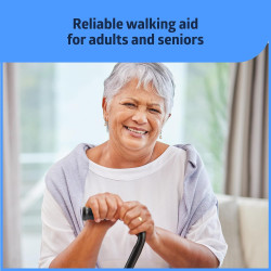 Medline Bastón cuádruple de aluminio con base grande para equilibrio