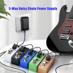 cable de cadena margarita de 5 vías, compatible con la mayoría de pedales de efectos y pedaleras tipo cadena