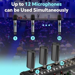 Micrófono inalámbrico, micrófono portátil inalámbrico UHF