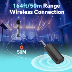 Micrófono inalámbrico, micrófono portátil inalámbrico UHF