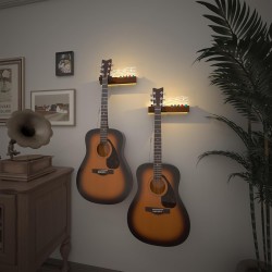 YuanDian Soporte de pared para guitarra iluminado con soporte para púas