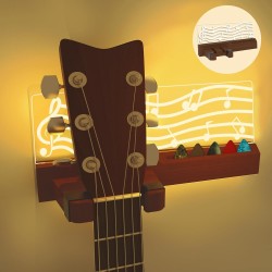 YuanDian Soporte de pared para guitarra iluminado con soporte para púas