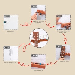 YuanDian Soporte de pared para guitarra iluminado con soporte para púas