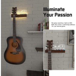 YuanDian Soporte de pared para guitarra iluminado con soporte para púas