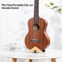 ENO MUSIC Soporte de madera portátil para ukelele de madera maciza para guitarras pequeñas de 4 cuerdas